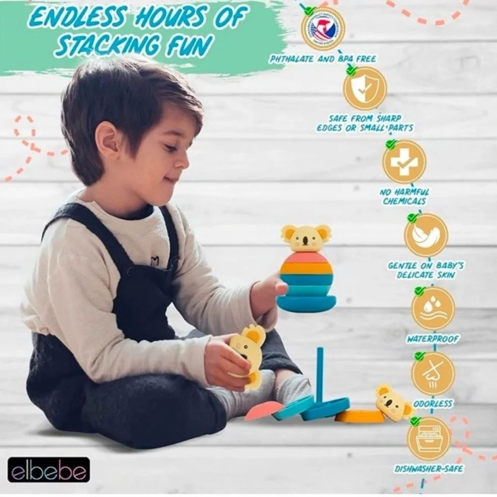 EL BEBE Koala Stacking Toy - Multicolor Silicone